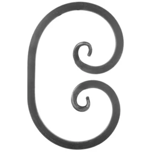 C Schnörkel, geschmiedet, verschiedene Oberflächen