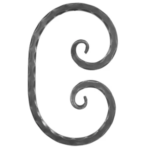 C Schnörkel, geschmiedet, verschiedene Oberflächen