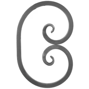 C Schnörkel, geschmiedet, verschiedene Oberflächen