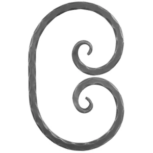 C Schnörkel, geschmiedet, verschiedene Oberflächen