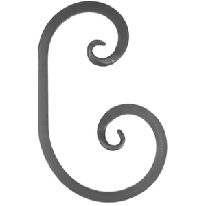 C Schnörkel, geschmiedet, verschiedene Oberflächen