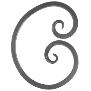 C Schnörkel, geschmiedet, verschiedene Oberflächen