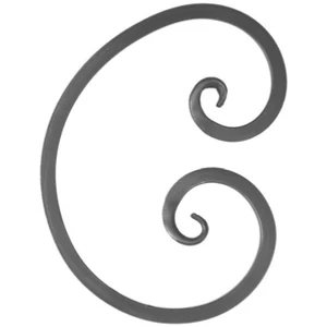 C Schnörkel, geschmiedet, verschiedene Oberflächen