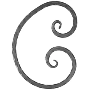C Schnörkel, geschmiedet, verschiedene Oberflächen