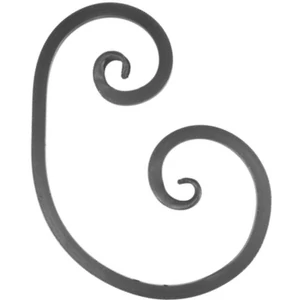 C Schnörkel, geschmiedet, verschiedene Oberflächen