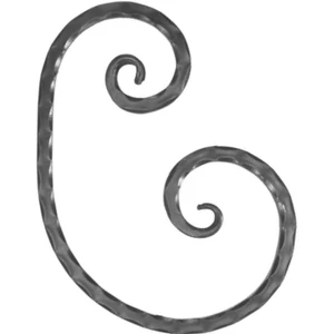 C Schnörkel, geschmiedet, verschiedene Oberflächen