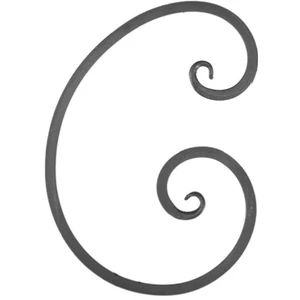 C Schnörkel, geschmiedet, verschiedene Oberflächen