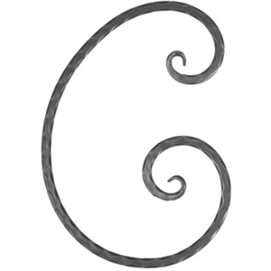 C Schnörkel, geschmiedet, verschiedene Oberflächen