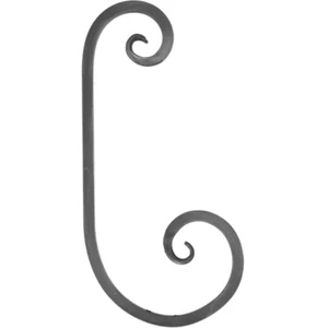 C Schnörkel, geschmiedet, verschiedene Oberflächen