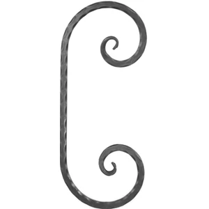 C Schnörkel, geschmiedet, verschiedene Oberflächen
