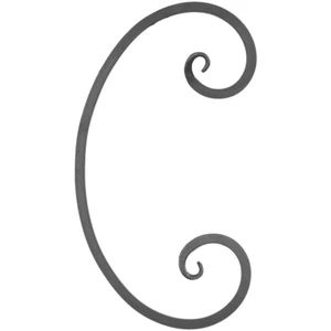 C Schnörkel, geschmiedet, verschiedene Oberflächen
