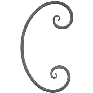 C Schnörkel, geschmiedet, verschiedene Oberflächen