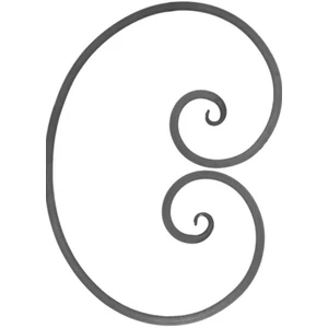 C Schnörkel, geschmiedet, verschiedene Oberflächen