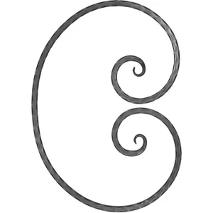 C Schnörkel, geschmiedet, verschiedene Oberflächen