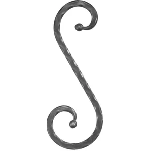 S Schnörkel mit geschmiedetem Knoten, verschiedene Größen und Materialstärken