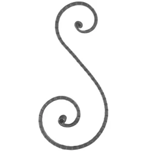 S Schnörkel, Flachmaterial "Scala", geschmiedet, verschiedene Materialstärken