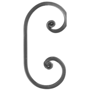 S Schnörkel, Flachmaterial, glatt, handgeschmiedet, verschiedene Materialstärken