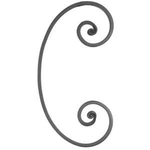 S Schnörkel, Flachmaterial, glatt, handgeschmiedet, verschiedene Materialstärken