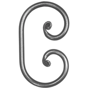S Schnörkel, geschmiedet, verschiedene Materialstärken und Oberflächen