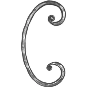 C Schnörkel, geschmiedet, verschiedene Materialstärken und Oberflächen