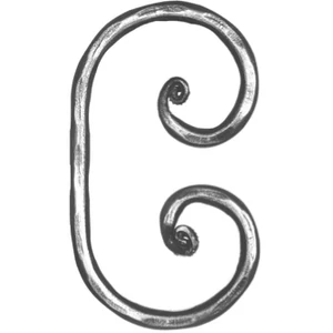 C Schnörkel, geschmiedet, verschiedene Materialstärken und Oberflächen