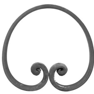 C Schnörkel, Flachmaterial, glatt, handgeschmiedet, verschiedene Materialstärken