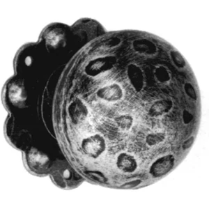 Türdrücker, geschmiedet, mit Rosette, fest, nicht drehbar, galvanisiert und antik lackiert