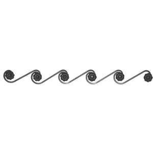 Bordüre Ornament, Vierkantmaterial, Zierosetten beidseitig