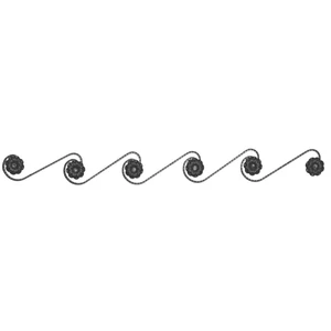 Bordüre Ornament, Flachmaterial " Scala", Zierosetten beidseitig