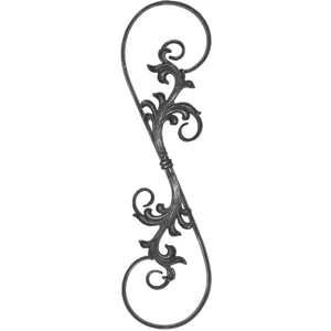 Barock Element, mit geschmiedeten Zierblättern, Flachmaterial, gerillt