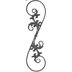 Barock Element mit geschmiedeten Zierblättern, Flachmaterial, gerillt