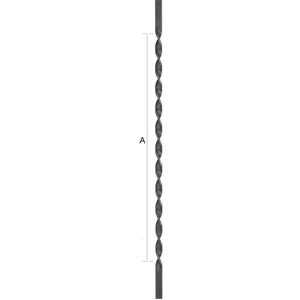 Zierstab, gedreht, Flachmaterial, glatt, verschiedene Höhen