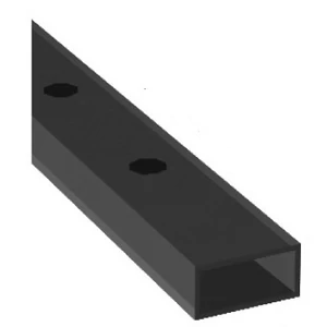 Rechteckrohr 50x25x2mm, halbgebohrt, verschiedene Lochgrößen