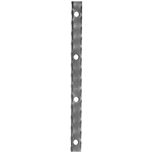 Flachstahl, Rundloch, kantengehämmert, Abstand zwischen den Lochmitten 125mm, verschiedene Lochgrößen und Stahlstärken