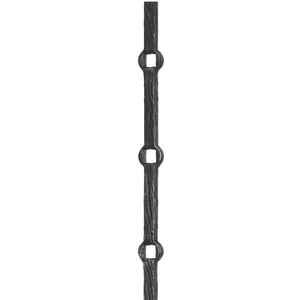 Vierkantstahl, Vierkantloch, Oberfläche "Baumrinde", verschiedene Lochgrößen