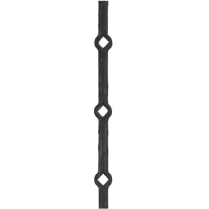 Vierkantstahl, Diamant gelocht, Oberfläche "Baumrinde", verschiedene Lochgrößen