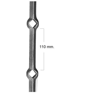 Vierkantstahl, an der Kanten Diamant gelocht, verschiedene Lochgrößen