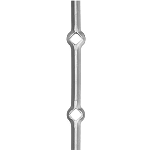 Vierkantstahl, sandgestrahlt, an der Kanten Diamant gelocht, verschiedene Lochgrößen