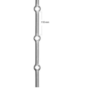 Vierkantstahl, sandgestrahlt, an der Kanten Diamant gelocht, verschiedene Lochgrößen