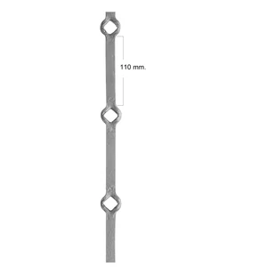 Vierkantstahl, sandgestrahlt, Diamant gelocht, verschiedene Lochgrößen