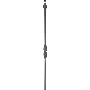 "Modern Design" Zaunstab mit Zaunspitze, Vierkantmaterial, glatt, verschiedene Materialstärken und Höhen