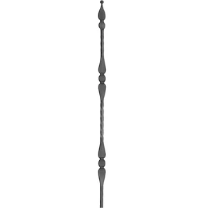 "Modern Design" Zaunstab mit Zaunspitze, Vierkantmaterial, kantengehämmert, verschiedene Materialstärken und Höhen