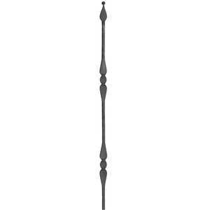 "Modern Design" Zaunstab mit Zaunspitze, Vierkantmaterial, kantengehämmert, verschiedene Materialstärken und Höhen