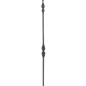 "Modern Design" Zaunstab mit Zaunspitze, Vierkantmaterial, kantengehämmert, verschiedene Materialstärken und Höhen