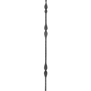 "Modern Design" Zaunstab mit Zaunspitze, Vierkantmaterial, kantengehämmert, verschiedene Materialstärken und Höhen