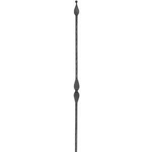"Modern Design" Zaunstab mit Zaunspitze, Vierkantmaterial, kantengehämmert, verschiedene Materialstärken und Höhen