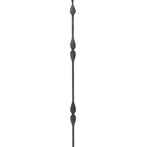 "Modern Design" Zaunstab mit Zaunspitze, Vierkantmaterial, kantengehämmert, verschiedene Materialstärken und Höhen