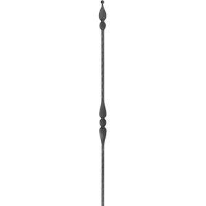 "Modern Design" Zaunstab mit Zaunspitze, Vierkantmaterial, kantengehämmert, verschiedene Materialstärken und Höhen