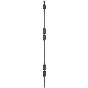 "Modern Design" Zaunstab mit Zaunspitze, Vierkantmaterial, glatt, verschiedene Materialstärken