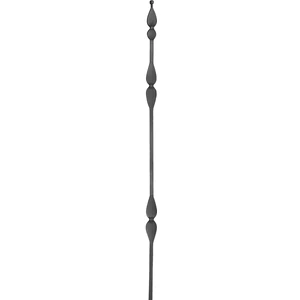 "Modern Design" Zaunstab mit Zaunspitze, Vierkantmaterial, glatt, verschiedene Materialstärken